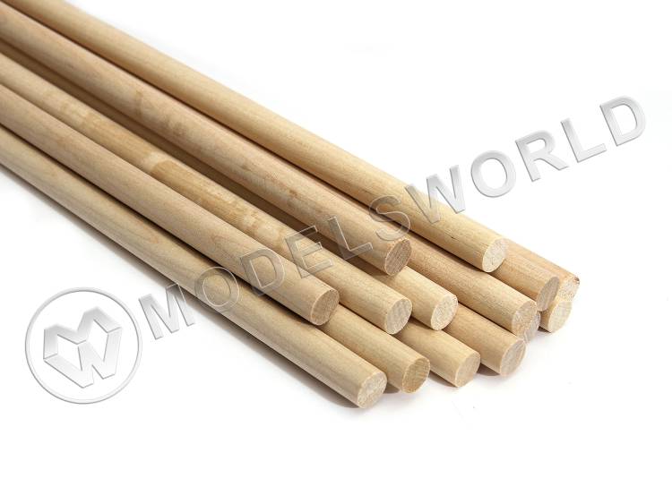 Комплект круглая заготовка, береза. Диаметр 10 мм, длина 50 см, 10 шт - фото 1