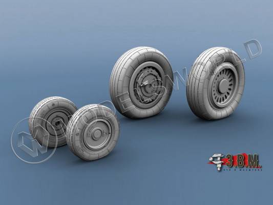 Колеса шасси МиГ-25 (тип 2). Масштаб 1:48