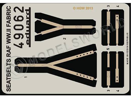 Фототравление ремни безопасности RAF WWII FABRIC. Масштаб 1:48