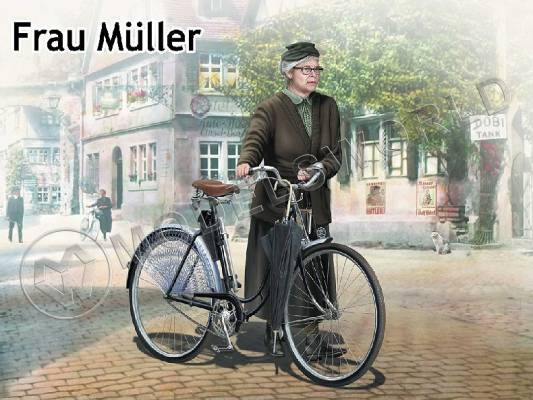 Фигуры Фрау Мюллер. Женщина и женский велосипед, Европа II МВ. Масштаб 1:35