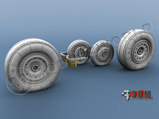 Колеса шасси МиГ-29 (9-17). Масштаб 1:48