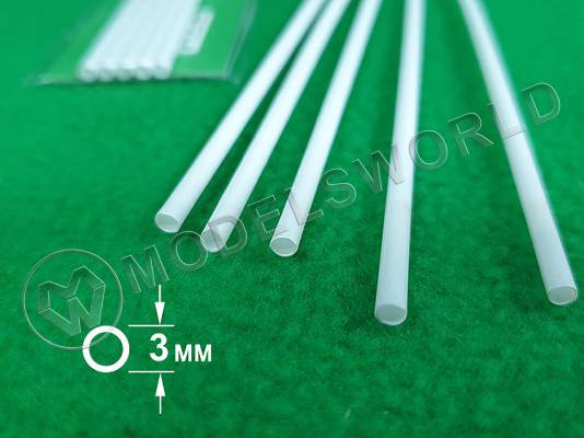 ABS пластик трубка диаметр 3 мм, длина 250 мм, 5 шт