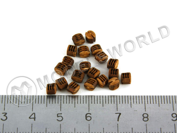 Блок трехшкивный 4 мм, груша, 10 шт - фото 1