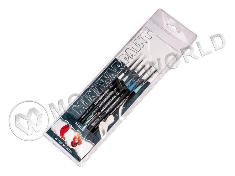 Набор кистей MiniWarPaint "Для масла и пигментов" в пакете, 5 кистей - фото 1