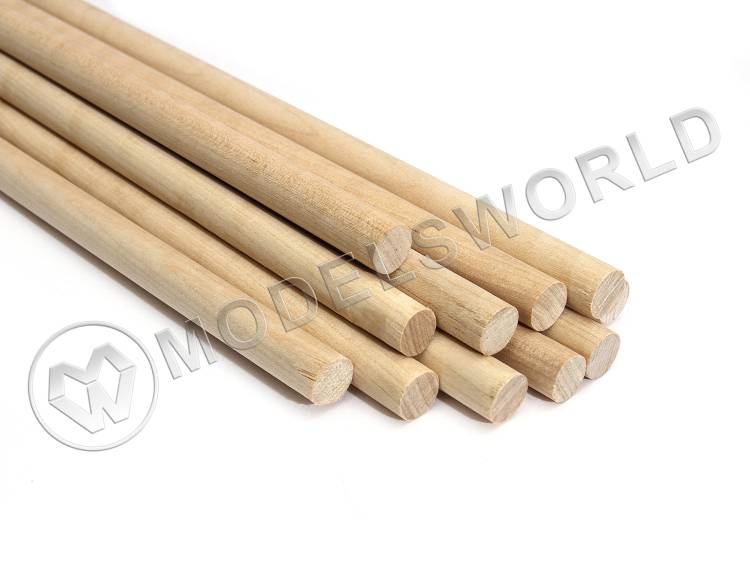 Комплект круглая заготовка, береза. Диаметр 12 мм, длина 50 см, 20 шт - фото 1