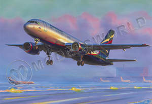 ZV-7003_s.jpg Склеиваемая пластиковая модель Пассажирский самолет "Аэробус А-320". Масштаб 1:144 - фото 1