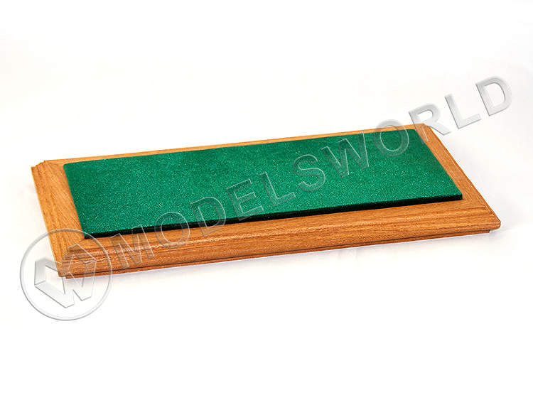 Основание под модель с зеленым бархатом, 400х170х26 мм - фото 1