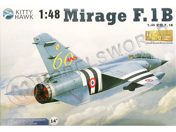 Склеиваемая платсиковая модель самолета Dassault Mirage F.1B. Масштаб 1:48 - фото 1