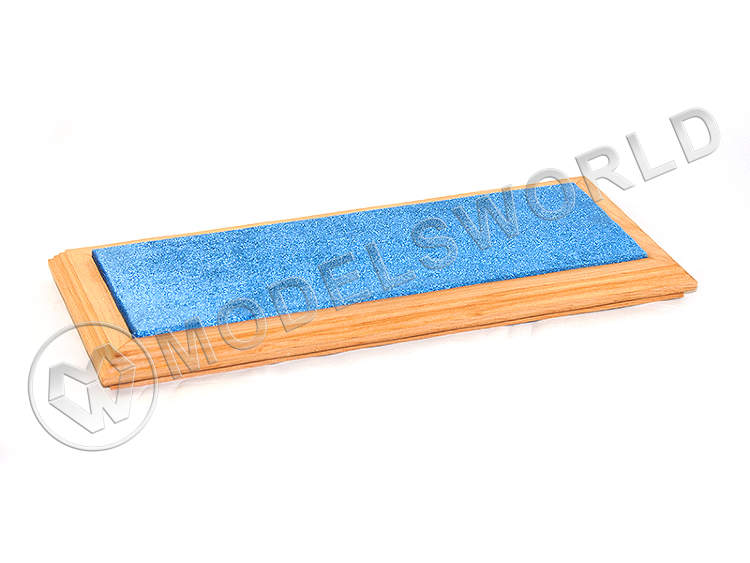 Основание под модель с голубым бархатом, 400х170х26 мм - фото 1