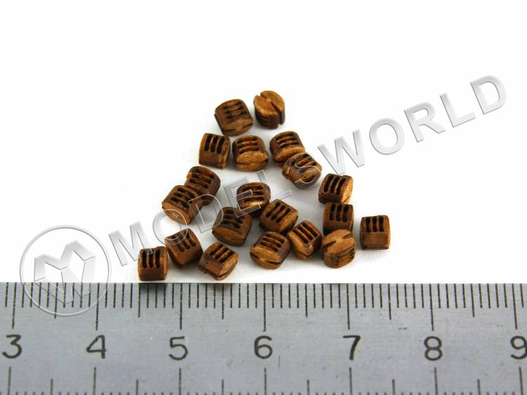 Блок трехшкивный 4 мм, груша, 10 шт - фото 1