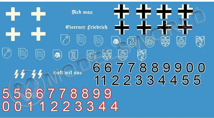 Декаль Эмблемы Германских танковых дивизий WW II, часть 1. Масштаб 1:72