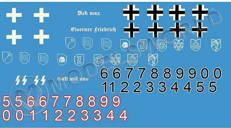 Декаль Эмблемы Германских танковых дивизий WW II, часть 1. Масштаб 1:72 - фото 1