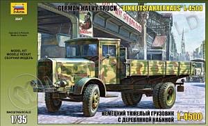 Немецкий тяжёлый грузовик с деревянной кабиной L-4500. Масштаб 1:35