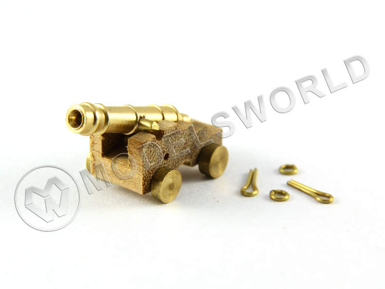 Пушка на станке, латунь и дерево, 20 мм, 2 шт - фото 1