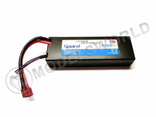 Аккумулятор Spard Li-Po 8000 mAh, 7.4V, 25C, T‐plug для Remo Hobby и Himoto 1/10, 1/8