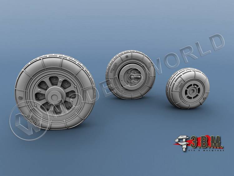 Колеса шасси МиГ-15. Масштаб 1:72 - фото 1