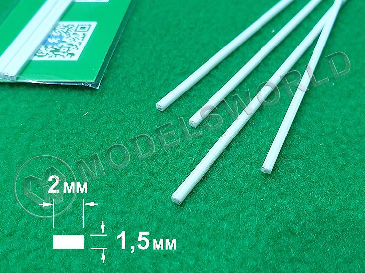 ABS пластик полоса 1.5х2 мм, длина 250 мм, 4 шт - фото 1