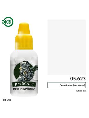 Акриловая краска под кисть Jim Scale Белый инк / White Ink, 18 мл
