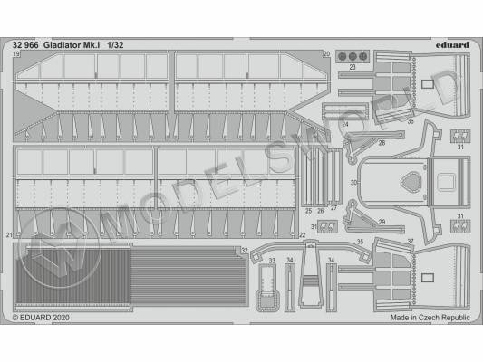 Фототравление для модели Gladiator Mk.I, ICM. Масштаб 1:32