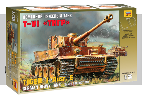 Склеиваемая пластиковая модель Немецкий тяжелый танк T-VI «Тигр». Масштаб 1:35