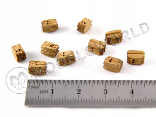 Блок двушкивный, орех, 7 мм, 10 шт