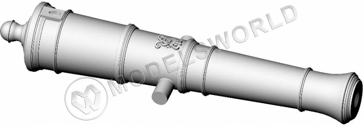 Ствол пушки, калибр 4 фунта, герб, тип Armstrong, 29.2 мм, фотополимер, 2 шт. Масштаб 1:64 Ствол пушки, калибр 4 фунта, герб, тип Armstrong, 29.2 мм, фотополимер, 2 шт. Масштаб 1:64 - фото 1