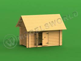 Набор для постройки модели Сарай бревенчатый. Масштаб 1:35