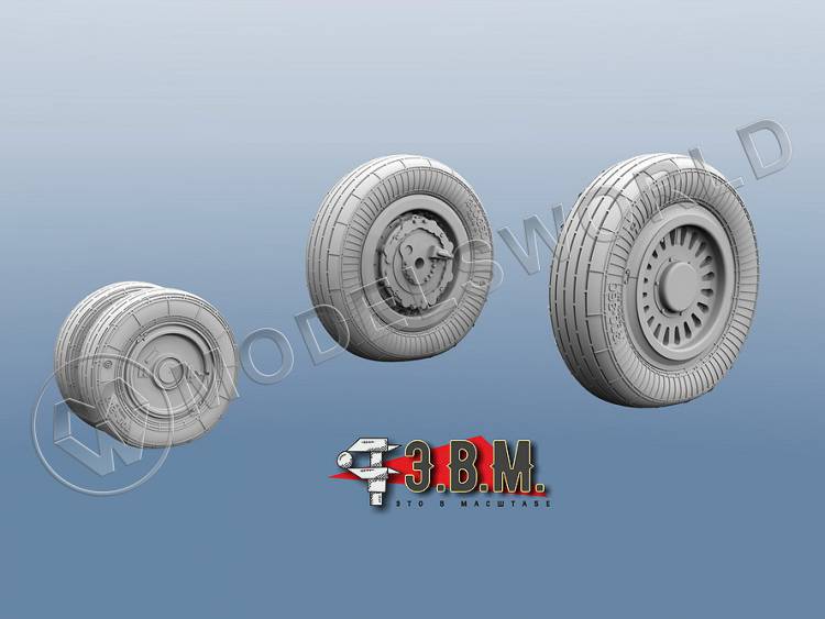 Колеса шасси МиГ-25 (тип 1). Масштаб 1:48 - фото 1