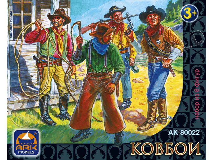 Фигуры Ковбои, набор из 8 фигур, 65 мм - фото 1