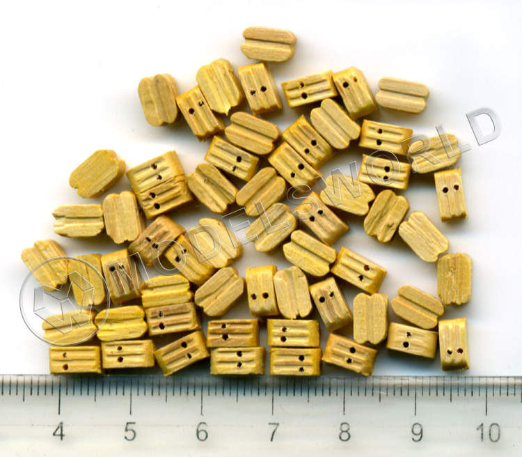 Блок двушкивный, самшит, 7 мм. 10 шт - фото 1