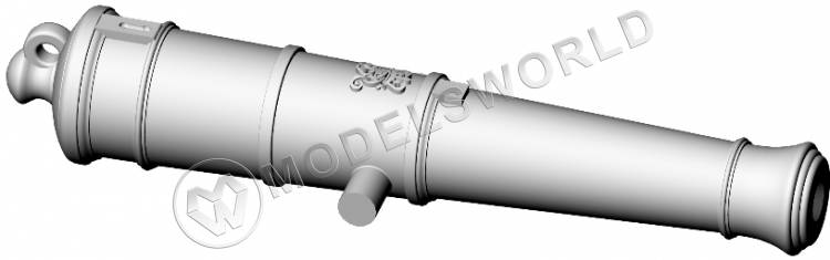 Ствол пушки, калибр 6 фунтов, герб, тип Blomefield, 27.9 мм, фотополимер, 2 шт.  Масштаб 1:72 - фото 1