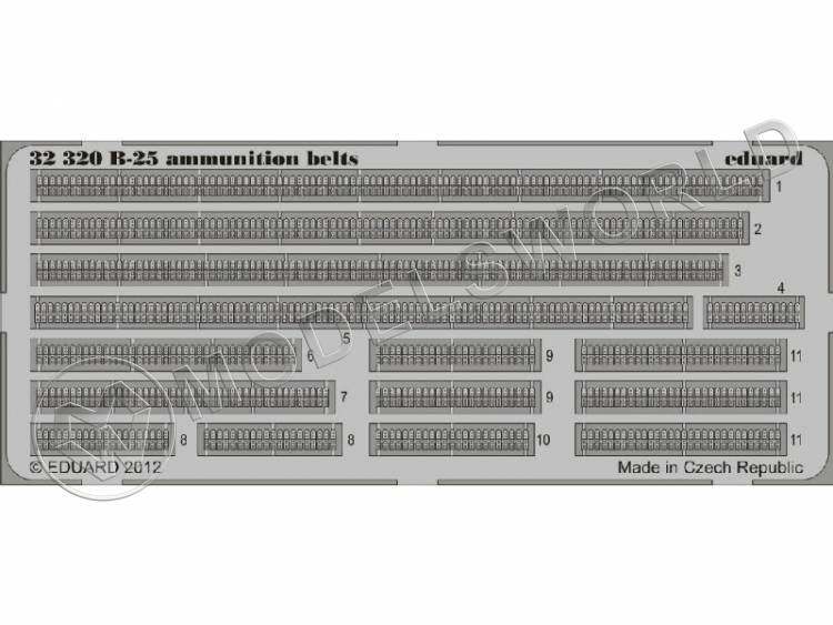 Фототравление для модели B-25 патронные ленты, HK Models. Масштаб 1:32 - фото 1