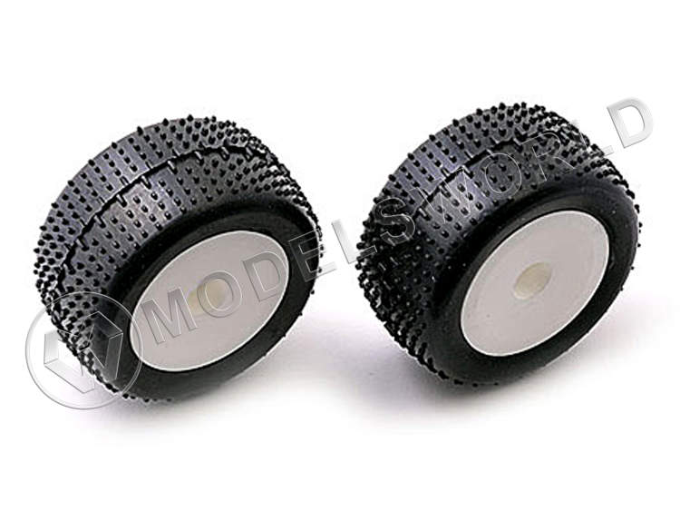 Колеса в сборе 1/18 - Mini Pin/Белый диск, 2 шт - фото 1