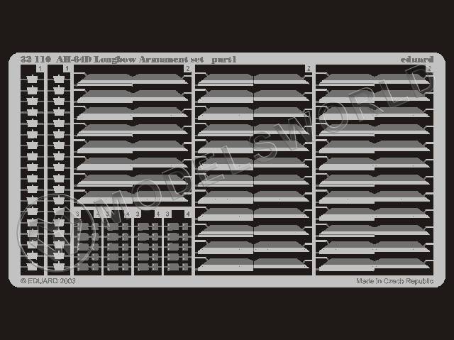 Фототравление для AH-64D Longbow Apache, Kangam. Масштаб 1:32 - фото 1