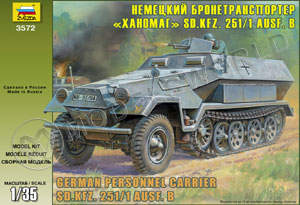 ZV-3572_s.jpg Склеиваемая пластиковая модель Немецкий бронетранспортер "Ханомаг" Sd.Kfz 251/1 AusF.B. Масштаб 1:35 - фото 1