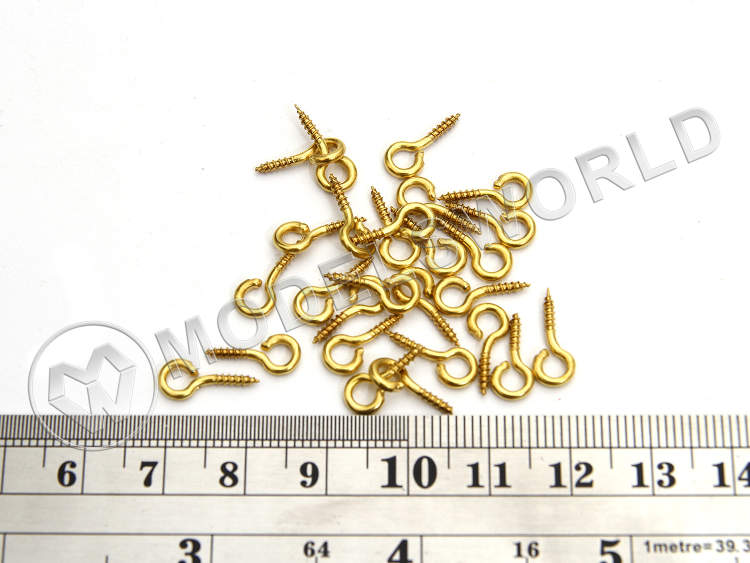 Рым с резьбой, латунь, 3.5 мм, 10 шт - фото 1