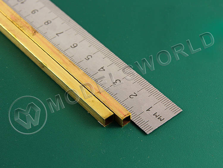 Квадратная латунная трубка 5х0.45 мм, 2 шт - фото 1