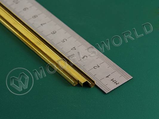 C-профиль латунный 3.2 мм, 1 шт