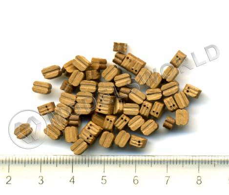 Блок двушкивный, орех, 5 мм, 10 шт