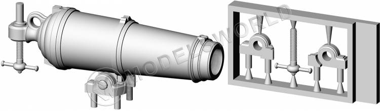 Английская карронада, калибр 24 фунта, 20 мм, фотополимер, 2 шт. Масштаб 1:72 - фото 1