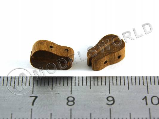 Комель-блок одношкивный, орех, 12 мм, 2 шт