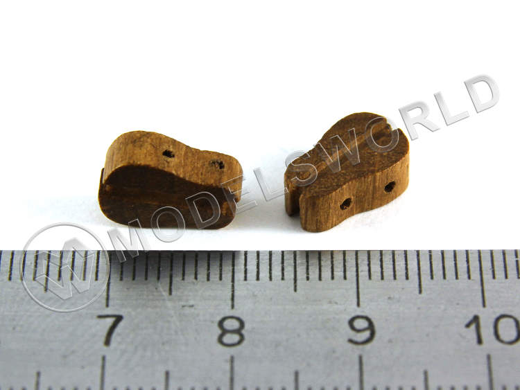 Комель-блок одношкивный, орех, 12 мм, 2 шт - фото 1