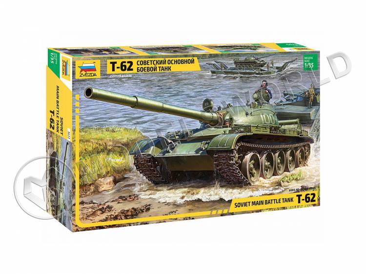 Склеиваемая пластиковая модель Советский основной боевой танк Т-62. Масштаб 1:35 - фото 1
