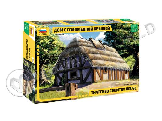 Склеиваемая пластиковая модель Дом с соломенной крышей. Масштаб 1:72