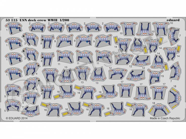 Комплект фототравления BIG ED для модели USS Arizona - part II, Trumpeter. Масштаб 1:200 - фото 1