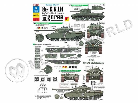 Декаль 8th K.R.I.H. in Korea. Масштаб 1:35