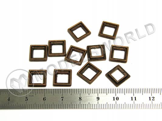 Рамка пушечного порта, бронза, 8 мм, 2 шт