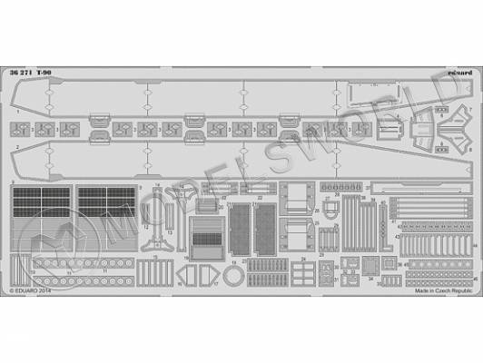 Фототравление для модели T-90, Звезда. Масштаб 1:35