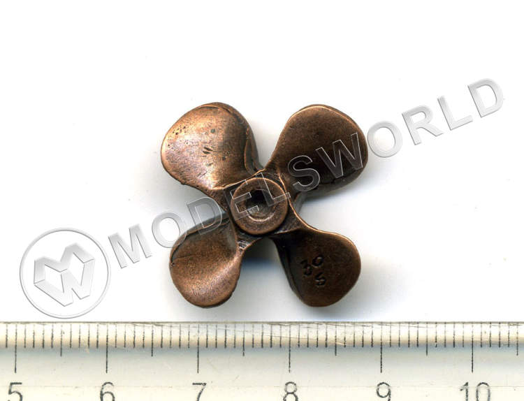 Винт четырехлопастной левый, металл, 30 мм, 1 шт - фото 1