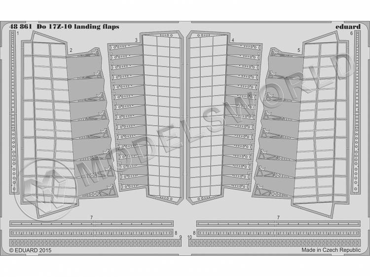 Фототравление закрылки для модели Do 17Z-10, ICM. Масштаб 1:48 - фото 1